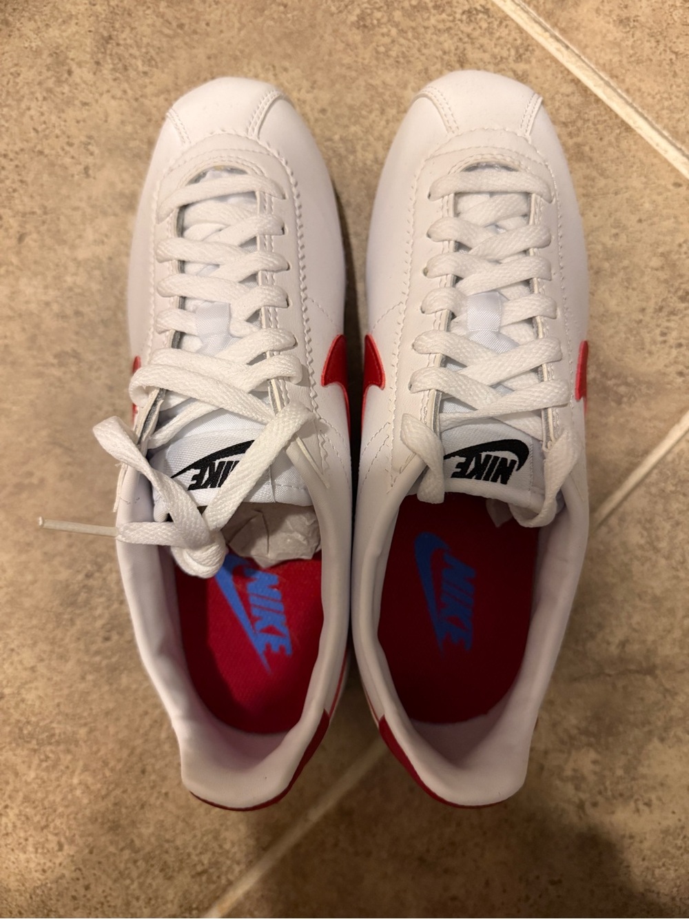 Nike Cortez classic leather white sneakers us 7